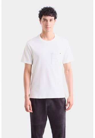 Camiseta En Algodón Para Hombre Bolsillo Cuero Camiseta En Algodón Para Hombre Bolsillo Cuero Blanco M VÉLEZ Vélez