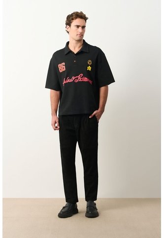 Polo Cropped En Algodón Para Hombre Primavera Polo Cropped En Algodón Para Hombre Primavera Negro XS VÉLEZ Vélez
