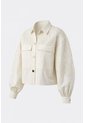 Chaqueta Cropped Holgada Para Mujer Tritón Chaqueta Cropped Holgada Para Mujer Tritón Crema L VÉLEZ de Vélez