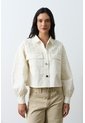 Chaqueta Cropped Holgada Para Mujer Tritón Chaqueta Cropped Holgada Para Mujer Tritón Crema L VÉLEZ de Vélez