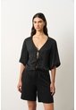 Camisa Kusa Con Efecto Satinado Para Mujer Camisa Kusa Con Efecto Satinado Para Mujer Negro S VÉLEZ de Vélez