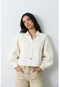 Chaqueta Cropped Holgada Para Mujer Tritón Chaqueta Cropped Holgada Para Mujer Tritón Crema L VÉLEZ de Vélez