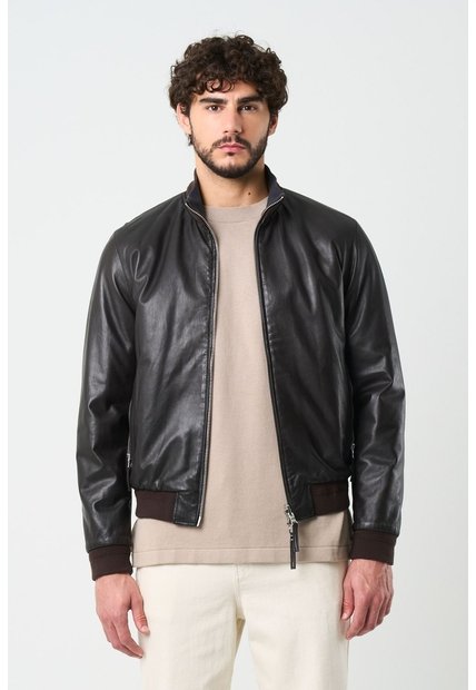 Chaqueta Clásica Doble Faz De Cuero Para Hombre Luminia Chaqueta Clásica Doble Faz De Cuero Para Hombre Luminia Cafe XL VÉLEZ