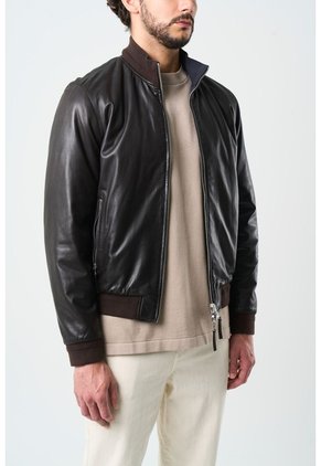 Chaqueta Clásica Doble Faz De Cuero Para Hombre Luminia Chaqueta Clásica Doble Faz De Cuero Para Hombre Luminia Cafe XL VÉLEZ