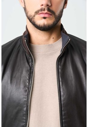 Chaqueta Clásica Doble Faz De Cuero Para Hombre Luminia Chaqueta Clásica Doble Faz De Cuero Para Hombre Luminia Cafe XL VÉLEZ