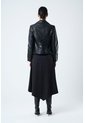 Chaqueta Silueta Tipo Biker De Cuero Para Mujer Cremalleras Chaqueta Silueta Tipo Biker De Cuero Para Mujer Cremalleras Negro XS VÉLEZ de Vélez