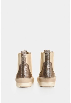 Tenis Bota De Cuero Para Mujer Detalle Folia Tenis Bota De Cuero Para Mujer Detalle Folia Crema 41 VÉLEZ