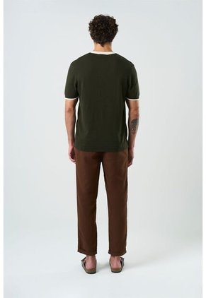 Camiseta Tejida Manga Corta Para Hombre Luminia Camiseta Tejida Manga Corta Para Hombre Luminia Verde Oliva M VÉLEZ