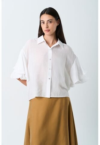 Camisa Ópalo Para Mujer Boleros Camisa Ópalo Para Mujer Boleros Blanco XL VÉLEZ Vélez