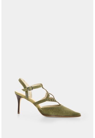 Tacones Cerrados En Cuero Con Taches Para Mujer Tikal Tacones Cerrados En Cuero Con Taches Para Mujer Tikal Verde Oliva 35 VÉLEZ Vélez