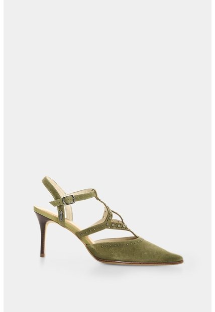 Tacones Cerrados En Cuero Con Taches Para Mujer Tikal Tacones Cerrados En Cuero Con Taches Para Mujer Tikal Verde Oliva 35 VÉLEZ
