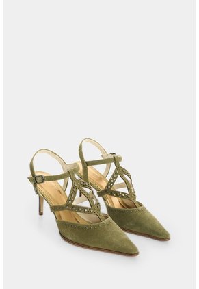 Tacones Cerrados En Cuero Con Taches Para Mujer Tikal Tacones Cerrados En Cuero Con Taches Para Mujer Tikal Verde Oliva 35 VÉLEZ