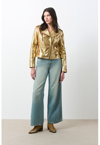 Chaqueta Biker De Cuero Folia Efecto Craquelado Para Mujer Royal Inti Chaqueta Biker De Cuero Folia Efecto Craquelado Para Mujer Royal Inti Dorado M VÉLEZ Vélez