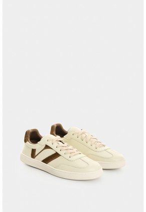 Tenis En Cuero Para Mujer Flair Tenis En Cuero Para Mujer Flair Crema 39 VÉLEZ
