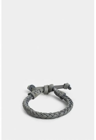 Manilla Brooklyn De Cuero Para Hombre Trenzado Artesanal Manilla Brooklyn De Cuero Para Hombre Trenzado Artesanal Gris Pistola Vélez Vélez