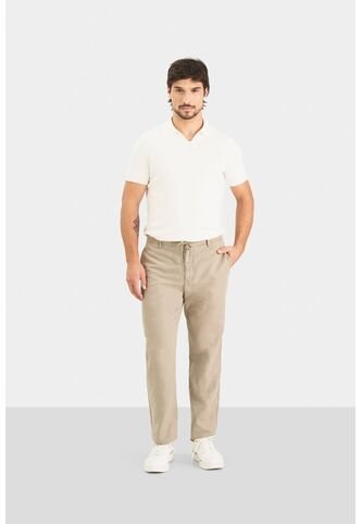 Pantalón Chino Regular Fit De Lino Para Hombre Casual Pantalón Chino Regular Fit De Lino Para Hombre Casual Arena 36 VÉLEZ Vélez