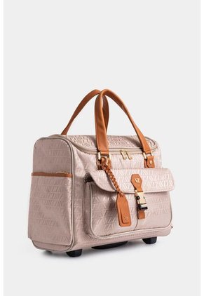 Maleta De Viaje Bloom 2 En Jacquard Para Mujer Sistema Trolley Maleta De Viaje Bloom 2 En Jacquard Para Mujer Sistema Trolley Beige VÉLEZ