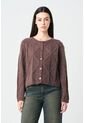 Cardigan Tejido Con Lúrex Para Mujer Soren Cardigan Tejido Con Lúrex Para Mujer Soren Cafe M VÉLEZ de Vélez