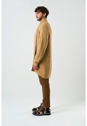 Cardigan Acanalado Para Hombre Selva Cardigan Acanalado Para Hombre Selva Miel S VÉLEZ