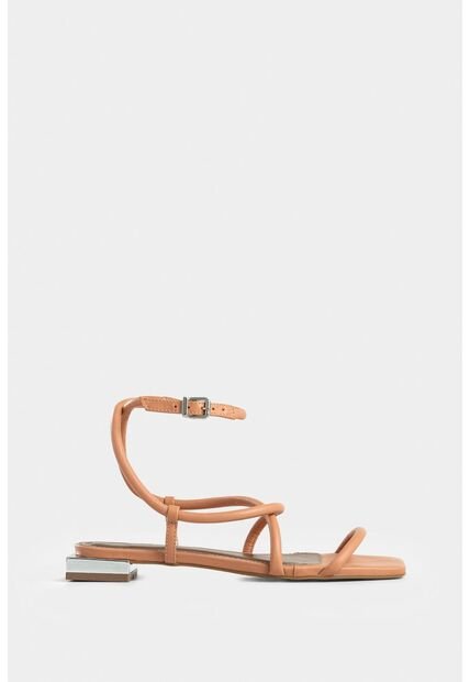 Sandalia Plana Amanecer De Cuero Para Mujer Amarre Al Tobillo Sandalia Plana Amanecer De Cuero Para Mujer Amarre Al Tobillo Rosado 40 VÉLEZ