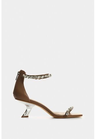 Sandalia Tacón De Cuero Para Mujer Anahí Sandalia Tacón De Cuero Para Mujer Anahí Kaky 34 VÉLEZ Vélez