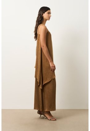 Vestido Loa Maxi Con Efecto Satinado Para Mujer Vestido Loa Maxi Con Efecto Satinado Para Mujer Miel 12 VÉLEZ