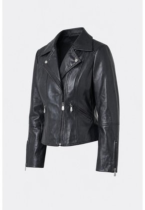 Chaqueta Biker Island De Cuero Para Mujer Fit Ajustado Chaqueta Biker Island De Cuero Para Mujer Fit Ajustado Negro M VÉLEZ