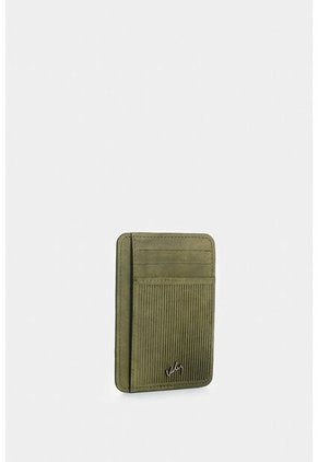 Porta Tarjetas Vértice De Cuero Para Hombre Detalle Rayas Porta Tarjetas Vértice De Cuero Para Hombre Detalle Rayas Verde Oliva VÉLEZ