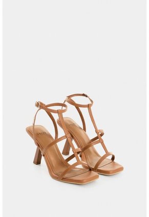Sandalia Tacón De Cuero Para Mujer Moon Sandalia Tacón De Cuero Para Mujer Moon Miel 40 VÉLEZ
