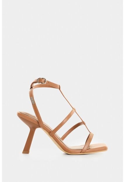 Sandalia Tacón De Cuero Para Mujer Moon Sandalia Tacón De Cuero Para Mujer Moon Miel 41 VÉLEZ