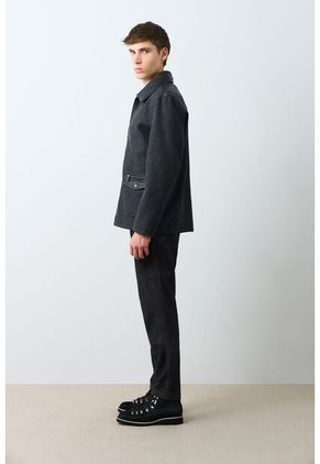 Chaqueta De Tela Y Cuero Para Hombre Oroa Chaqueta De Tela Y Cuero Para Hombre Oroa Negro S VÉLEZ