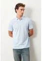 Polo Lucca Manga Corta Para Hombre Texturizada Polo Lucca Manga Corta Para Hombre Texturizada Azul Claro S VÉLEZ de Vélez