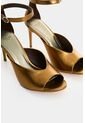 Sandalia Tacón Duna En Cuero Folia Para Mujer Peep Toe Sandalia Tacón Duna En Cuero Folia Para Mujer Peep Toe Bronce 34 VÉLEZ de Vélez