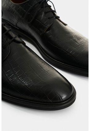 Zapatos De Cordón De Cuero Para Hombre Croco Zapatos De Cordón De Cuero Para Hombre Croco Negro 41 VÉLEZ