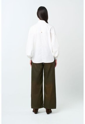 Camisa Maga Larga Silueta Globo Para Mujer Cleo Camisa Maga Larga Silueta Globo Para Mujer Cleo Crema L VÉLEZ