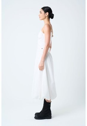 Vestido Midi Fugaz Para Mujer Silueta Globo Vestido Midi Fugaz Para Mujer Silueta Globo Blanco 10 VÉLEZ