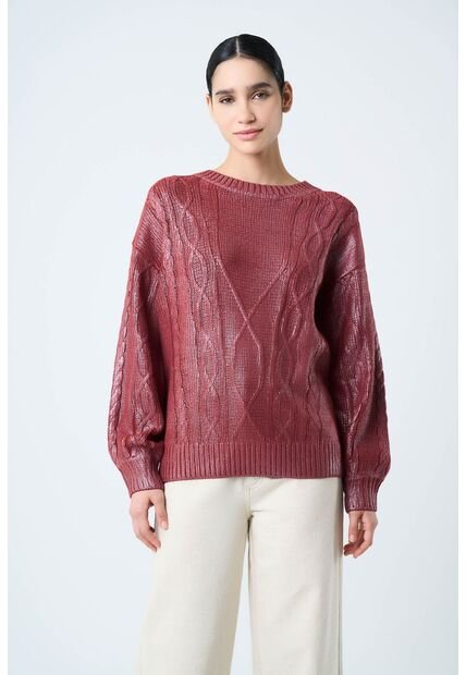 Sweater Tejido Layla Para Mujer Efecto Resinado Sweater Tejido Layla Para Mujer Efecto Resinado Vinotinto M VÉLEZ