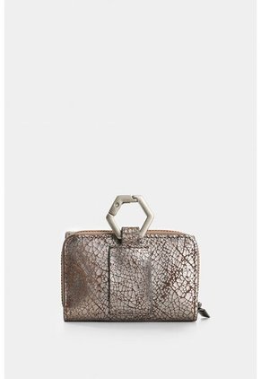 Monedero De Cuero Folia Para Mujer Tropical Monedero De Cuero Folia Para Mujer Tropical Plata VÉLEZ