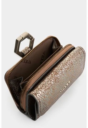 Monedero De Cuero Folia Para Mujer Tropical Monedero De Cuero Folia Para Mujer Tropical Plata VÉLEZ