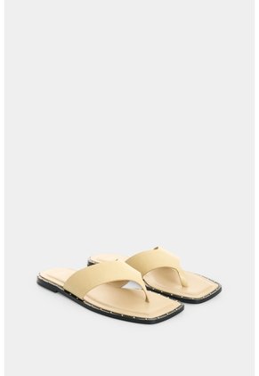 Sandalia Plana En Cuero Para Mujer Naia Sandalia Plana En Cuero Para Mujer Naia Crema 40 VÉLEZ