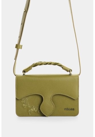 Manos Libres Mini Garniel En Cuero Para Mujer Manos Libres Mini Garniel En Cuero Para Mujer Verde Oliva VÉLEZ Vélez