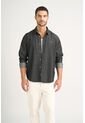 Camisa Lucca Para Hombre Detalle Bordado Camisa Lucca Para Hombre Detalle Bordado Negro S VÉLEZ de Vélez