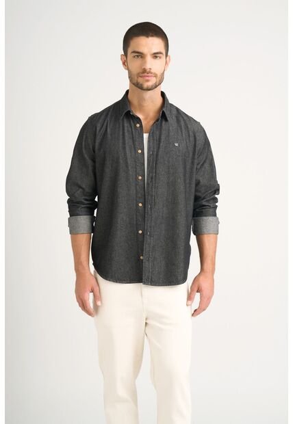 Camisa Lucca Para Hombre Detalle Bordado Camisa Lucca Para Hombre Detalle Bordado Negro S VÉLEZ