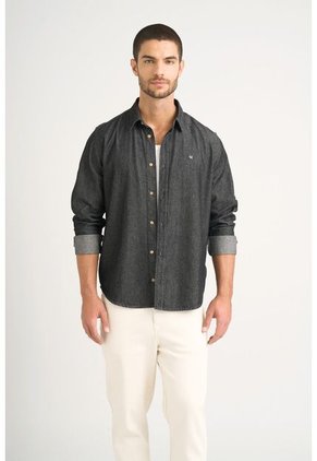 Camisa Lucca Para Hombre Detalle Bordado Camisa Lucca Para Hombre Detalle Bordado Negro S VÉLEZ