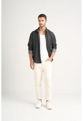Camisa Lucca Para Hombre Detalle Bordado Camisa Lucca Para Hombre Detalle Bordado Negro S VÉLEZ