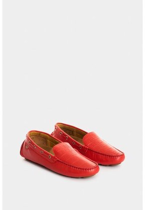 Mocasines Calcedonia 2.0 De Cuero Para Mujer Detalle Grabado Mocasines Calcedonia 2.0 De Cuero Para Mujer Detalle Grabado Rojo 35 VÉLEZ