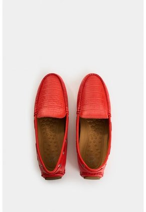 Mocasines Calcedonia 2.0 De Cuero Para Mujer Detalle Grabado Mocasines Calcedonia 2.0 De Cuero Para Mujer Detalle Grabado Rojo 35 VÉLEZ