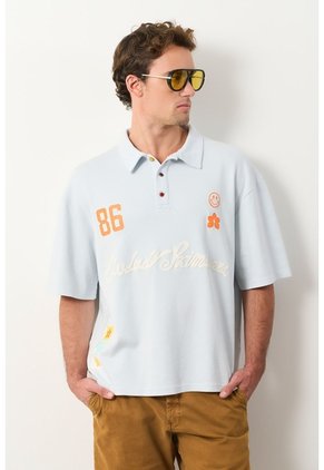 Polo Cropped En Algodón Para Hombre Primavera Polo Cropped En Algodón Para Hombre Primavera Azul Claro XL VÉLEZ