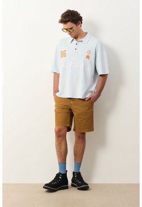 Polo Cropped En Algodón Para Hombre Primavera Polo Cropped En Algodón Para Hombre Primavera Azul Claro XL VÉLEZ