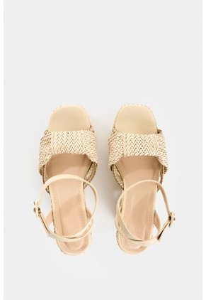 Sandalia Plataforma De Cuero Tejido Para Mujer Astra Sandalia Plataforma De Cuero Tejido Para Mujer Astra Arena 35 VÉLEZ